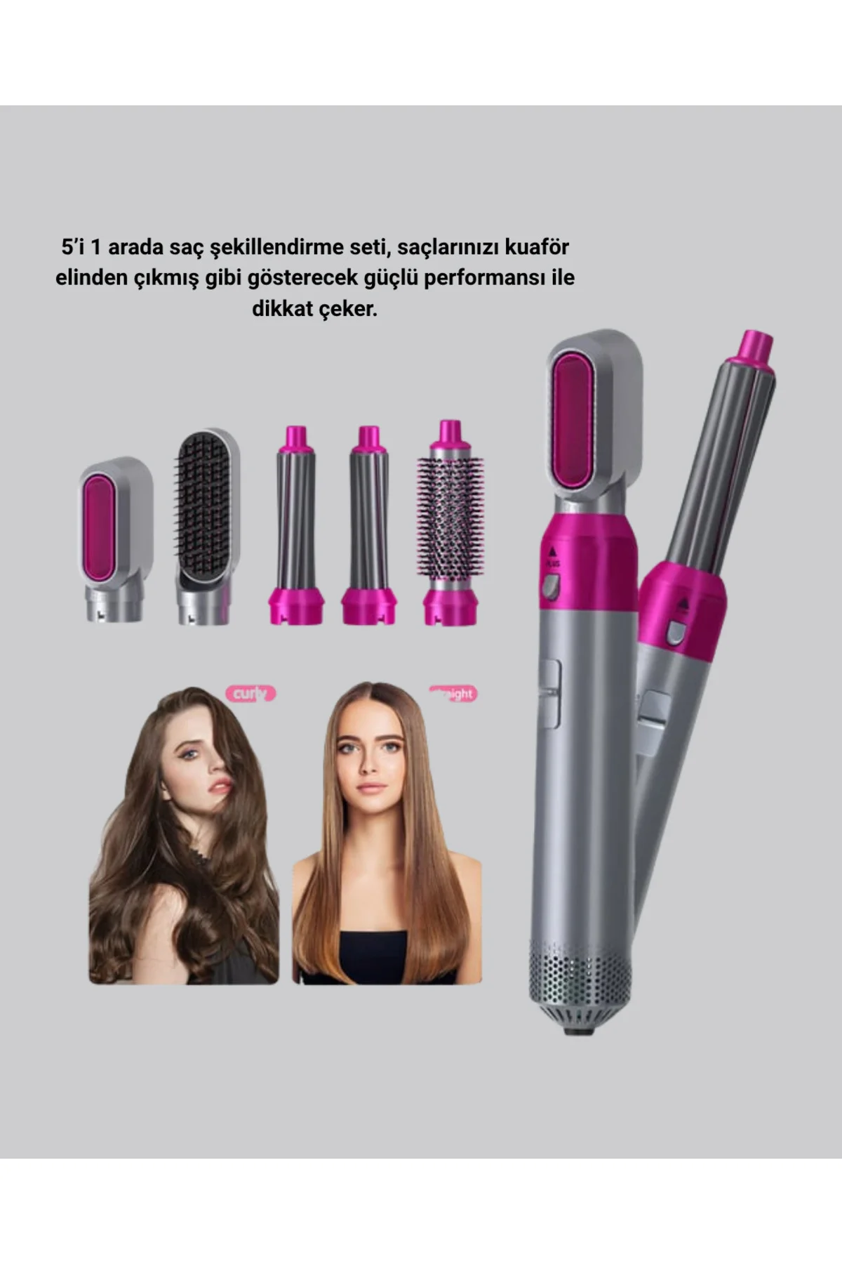 5’i 1 Arada Saç Şekillendirme Makinesi Hızlı Kuruma ve Kuaför Kalitesinde Sonuç