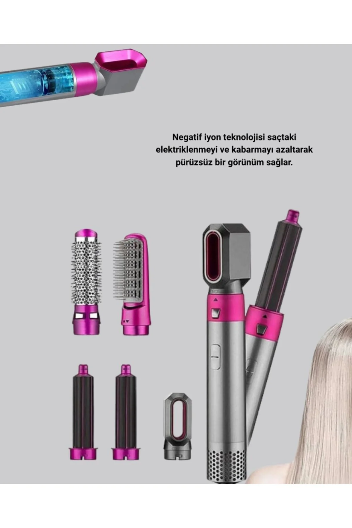 5’i 1 Arada Saç Şekillendirici Set Kuaför Düzeyinde Ve Ergonomik Tasarım