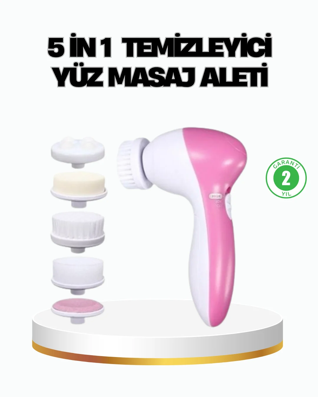 5’i 1 Arada Yüz Temizleme Cihazı – Masaj, Fırça, Peeling ve Krem Uygulama Aparatlı 5’i 1 Arada Yüz Temizleme Cihazı – Masaj, Fırça, Peeling ve Krem Uygulama Aparatlı