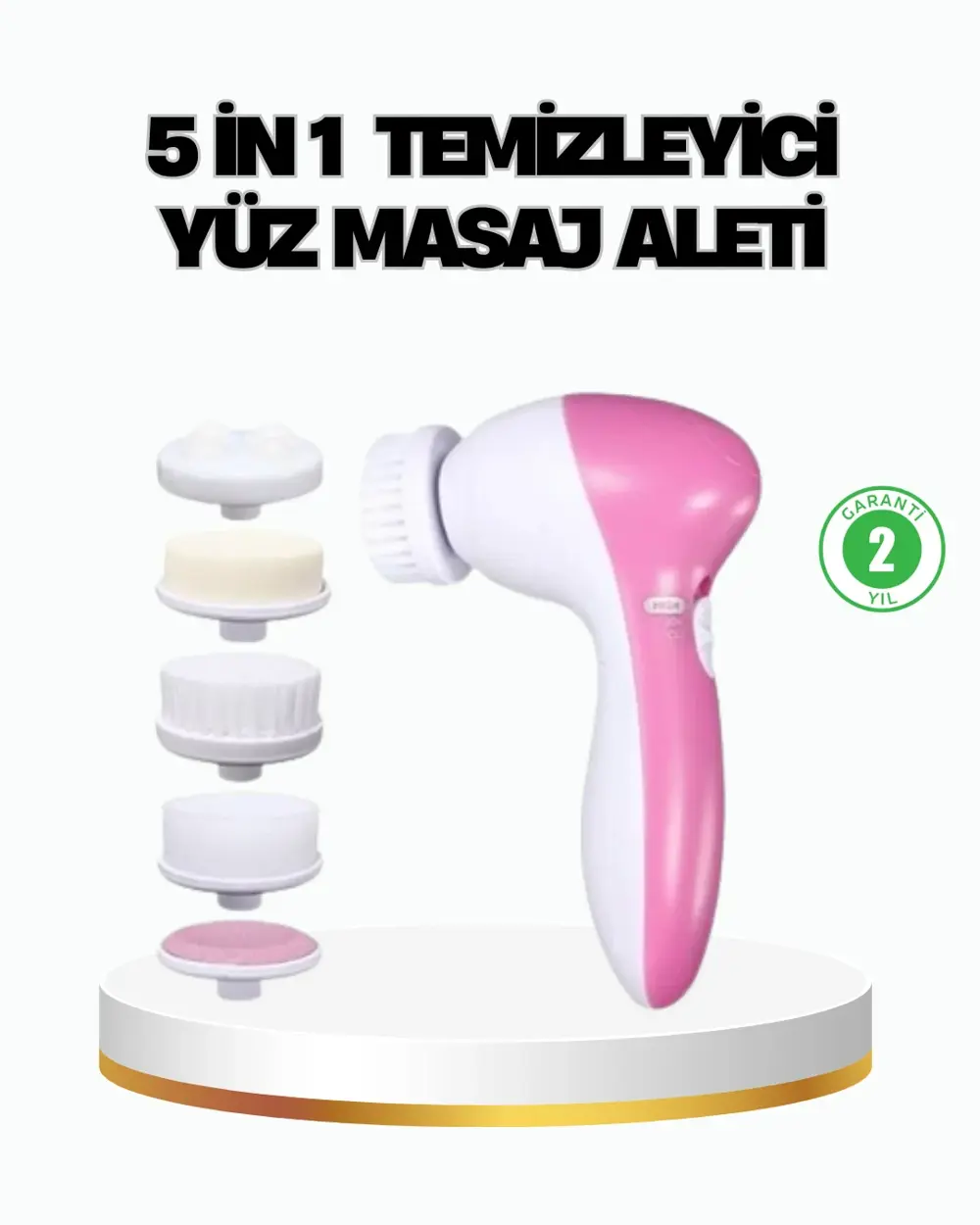 5’i 1 Arada Yüz Temizleme Cihazı – Masaj, Fırça, Peeling ve Krem