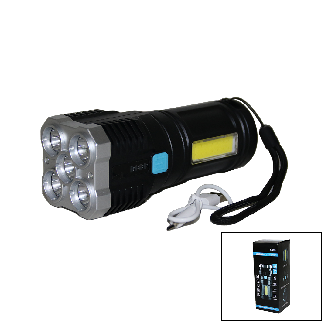 Just Cheap Store 5İn1 + Cob Led Usb Şarjli El Feneri