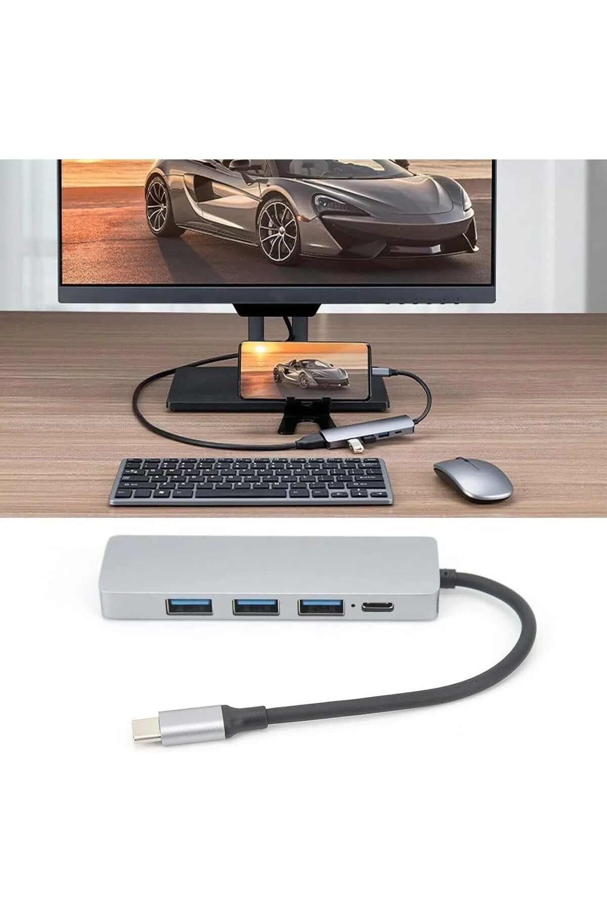 5in1 Macbook Pro Air Type-C USB 3.0 Hub Dönüştürücü Çevirici Çokl