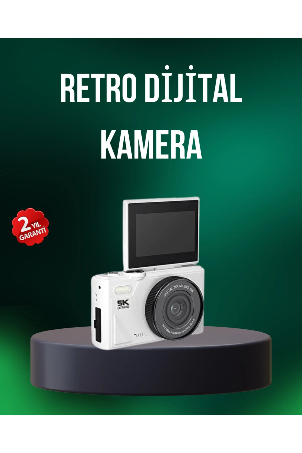 5K 75MP Dijital Kamera WiFi Aktarımlı Otofokus ve 18x Dijital Zoo