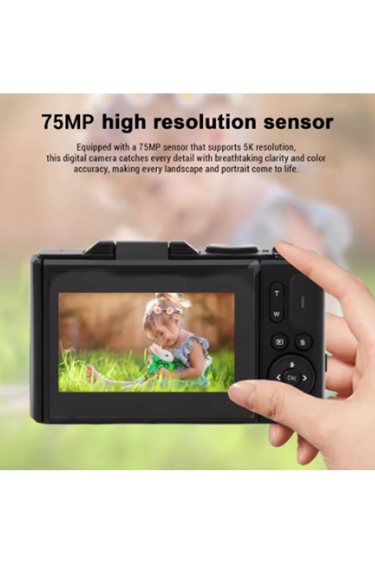 5k 75mp Hd Dijital Kamera 18x Dijital Zoom, Flaşlı,3.0 İnç Ekranlı Fotoğraf Makinesi 5k 75mp Hd Dijital Kamera 18x Dijital Zoom, Flaşlı,3.0 İnç Ekranlı Fotoğraf Makinesi
