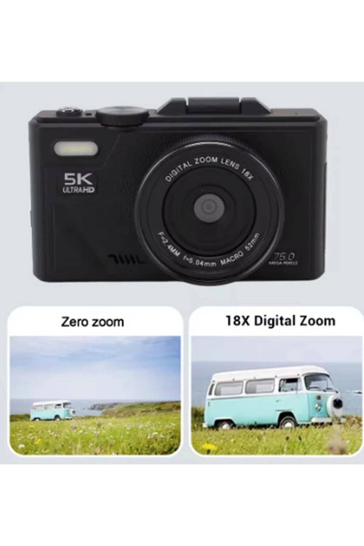 5k 75mp Hd Dijital Kamera 18x Dijital Zoom, Flaşlı,3.0 İnç Ekranlı Fotoğraf Makinesi 5k 75mp Hd Dijital Kamera 18x Dijital Zoom, Flaşlı,3.0 İnç Ekranlı Fotoğraf Makinesi