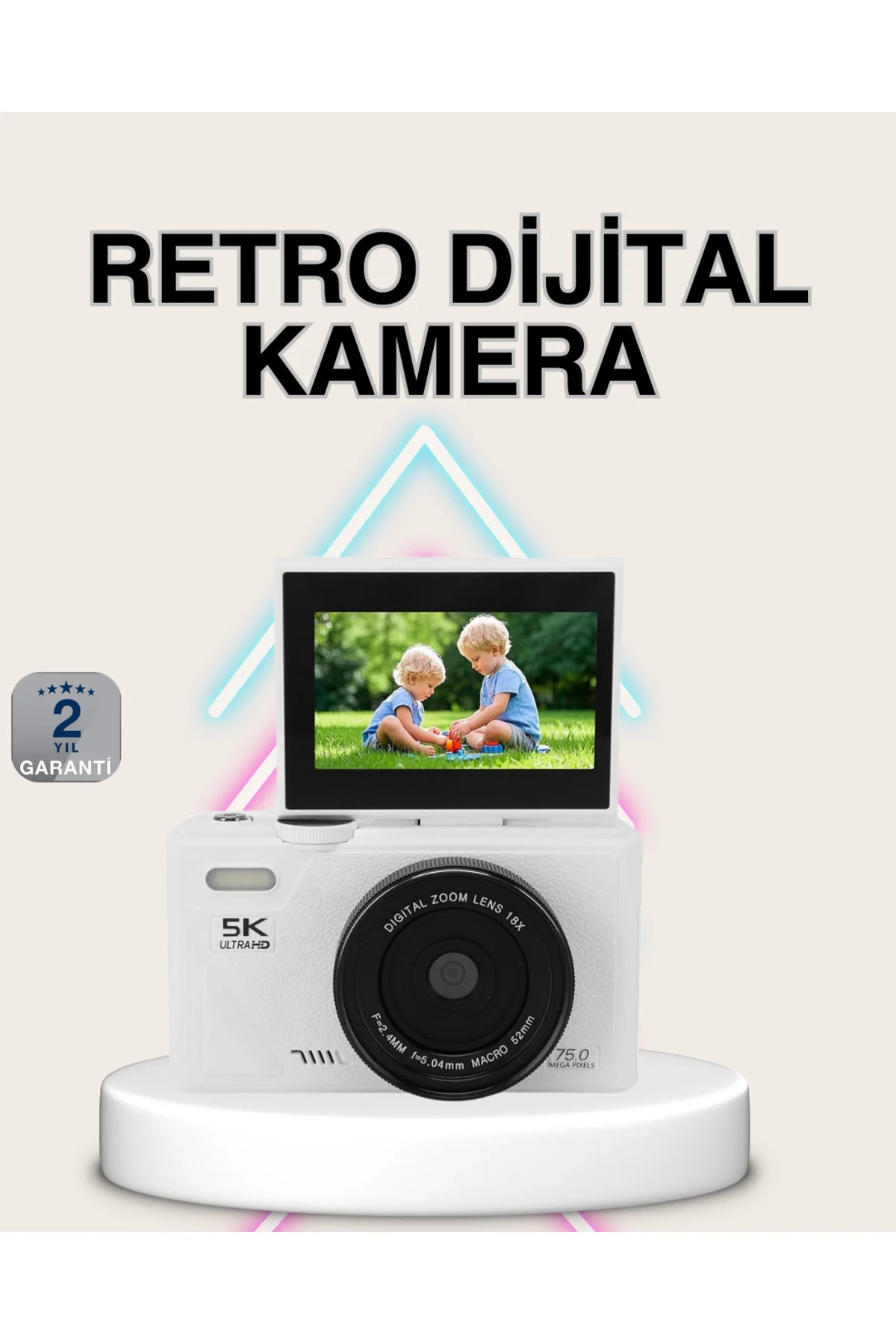 5K Dijital Kamera Otofokus WiFi Aktarım ve 18x Dijital Zoom