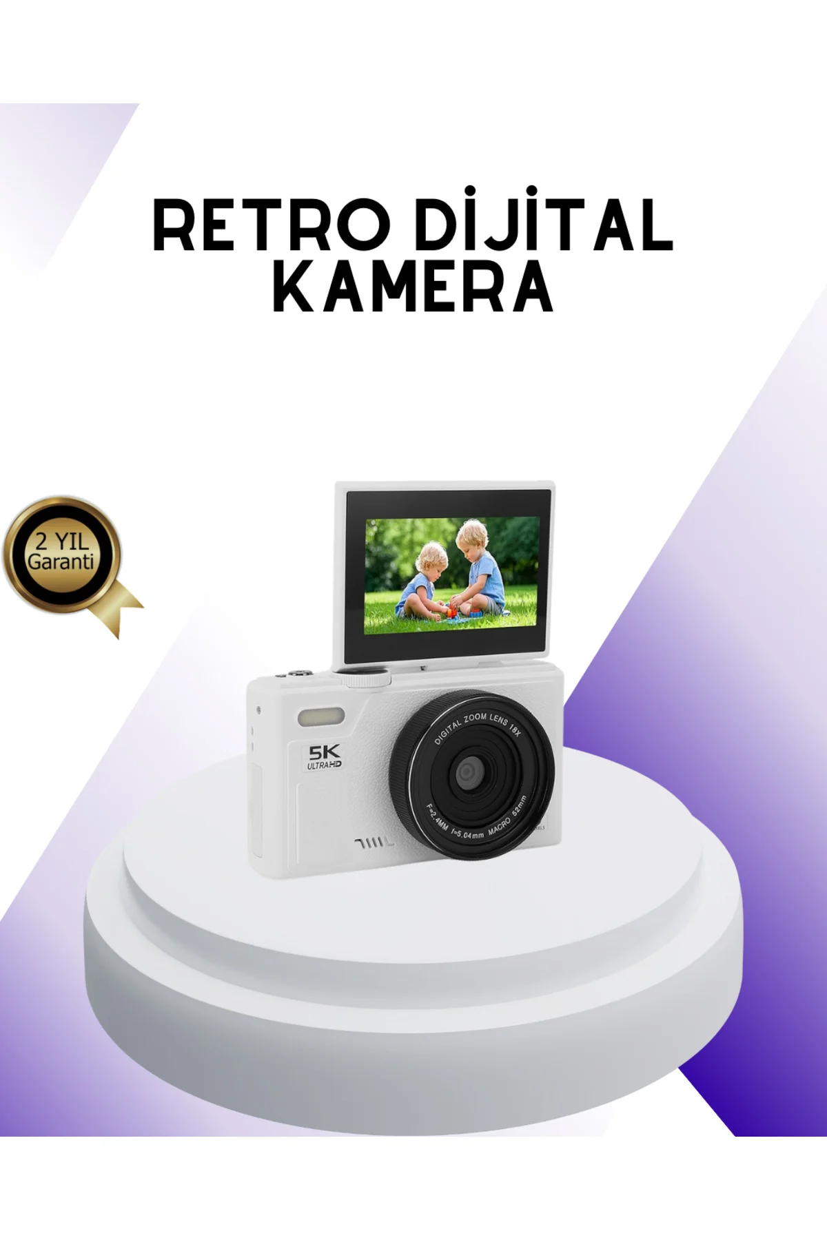 5K UHD Dijital Kamera WiFi Bağlantılı Otofokus 18x Zoom Taşınabil