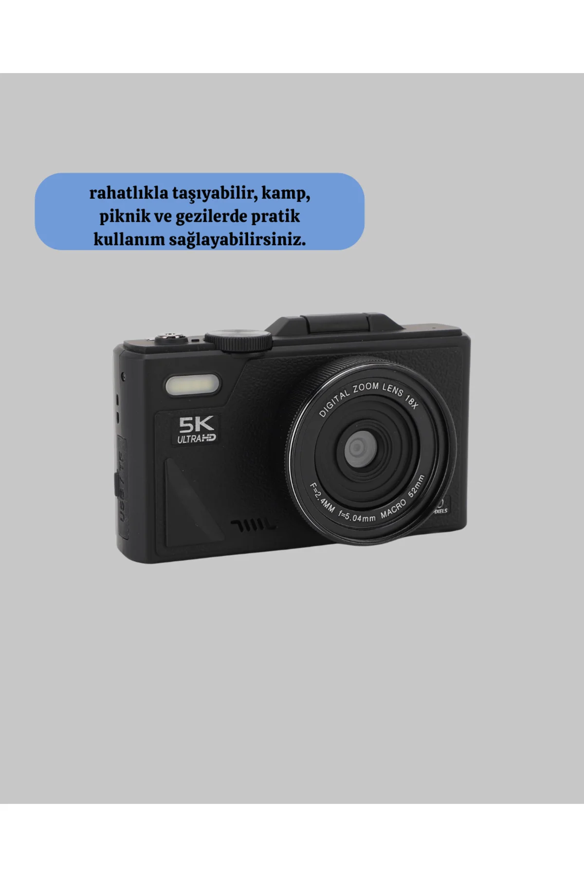 5K UHD Dijital Kamera 75MP Sensör 18x Zoom Stabilizasyonlu