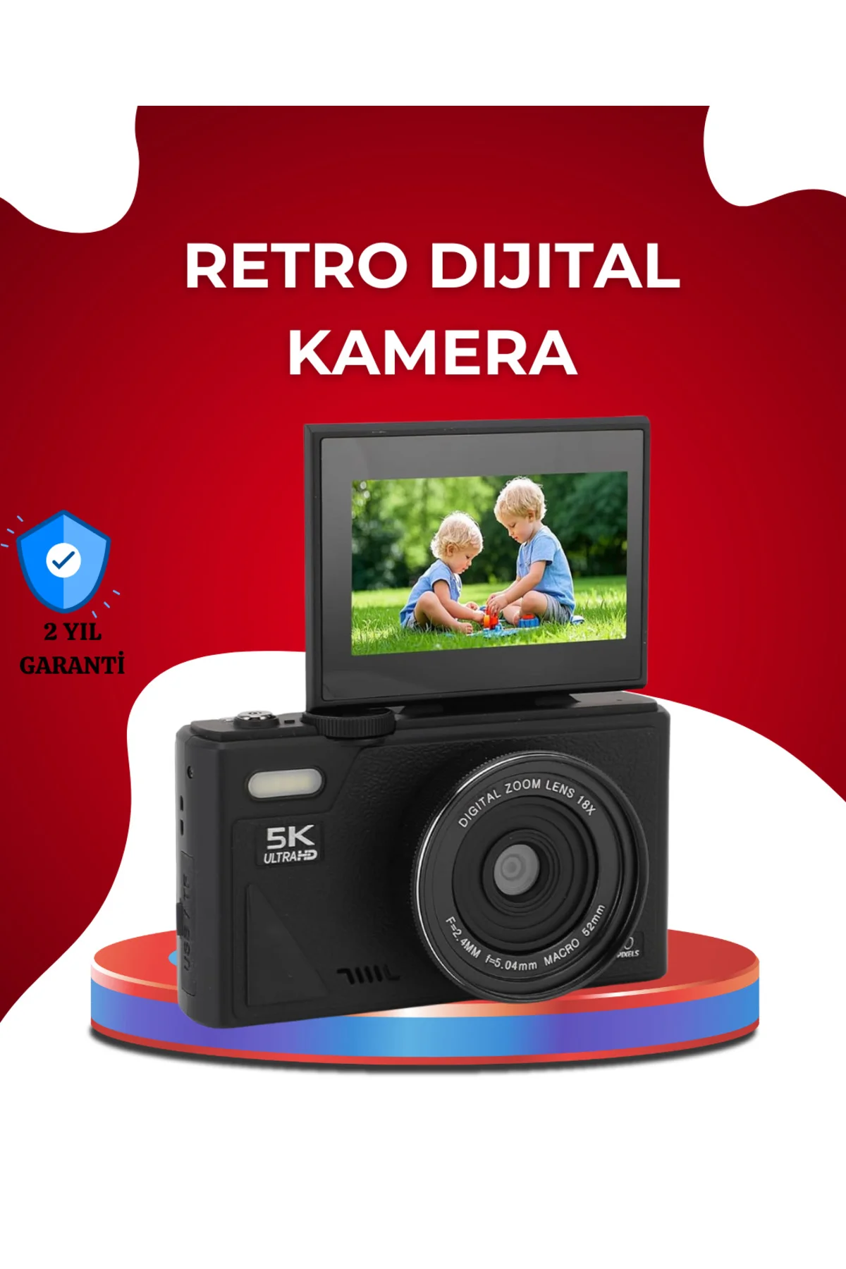 5K Ultra HD Kamera Gülümseme Algılama Otofokus 18x Optik Zoom