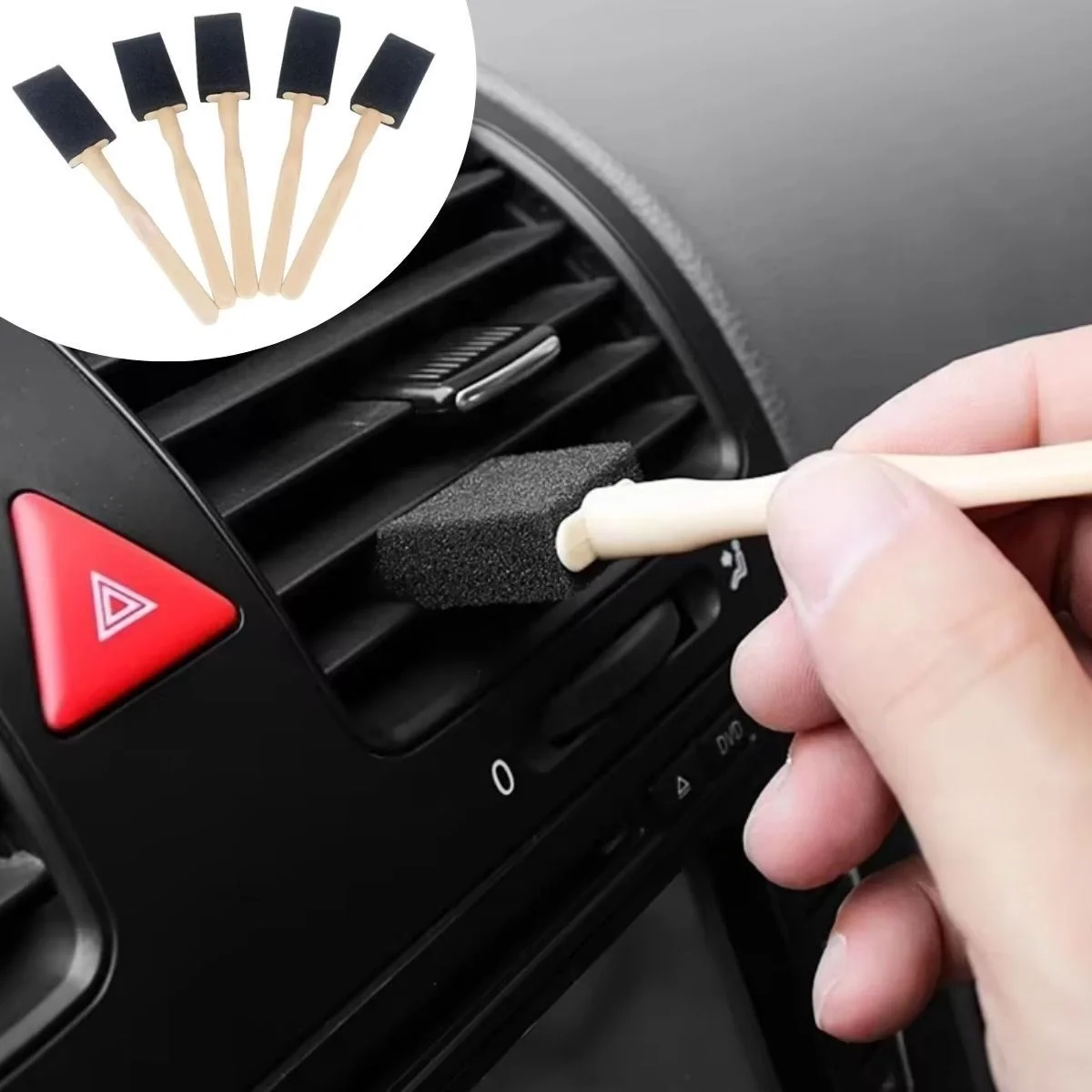 5'li Araba Havalandırma Temizleme Fırçaları Klima Çıkışları,Toz AlmaOtomobil İçi Detaylı Mini Temizlik Aparatları