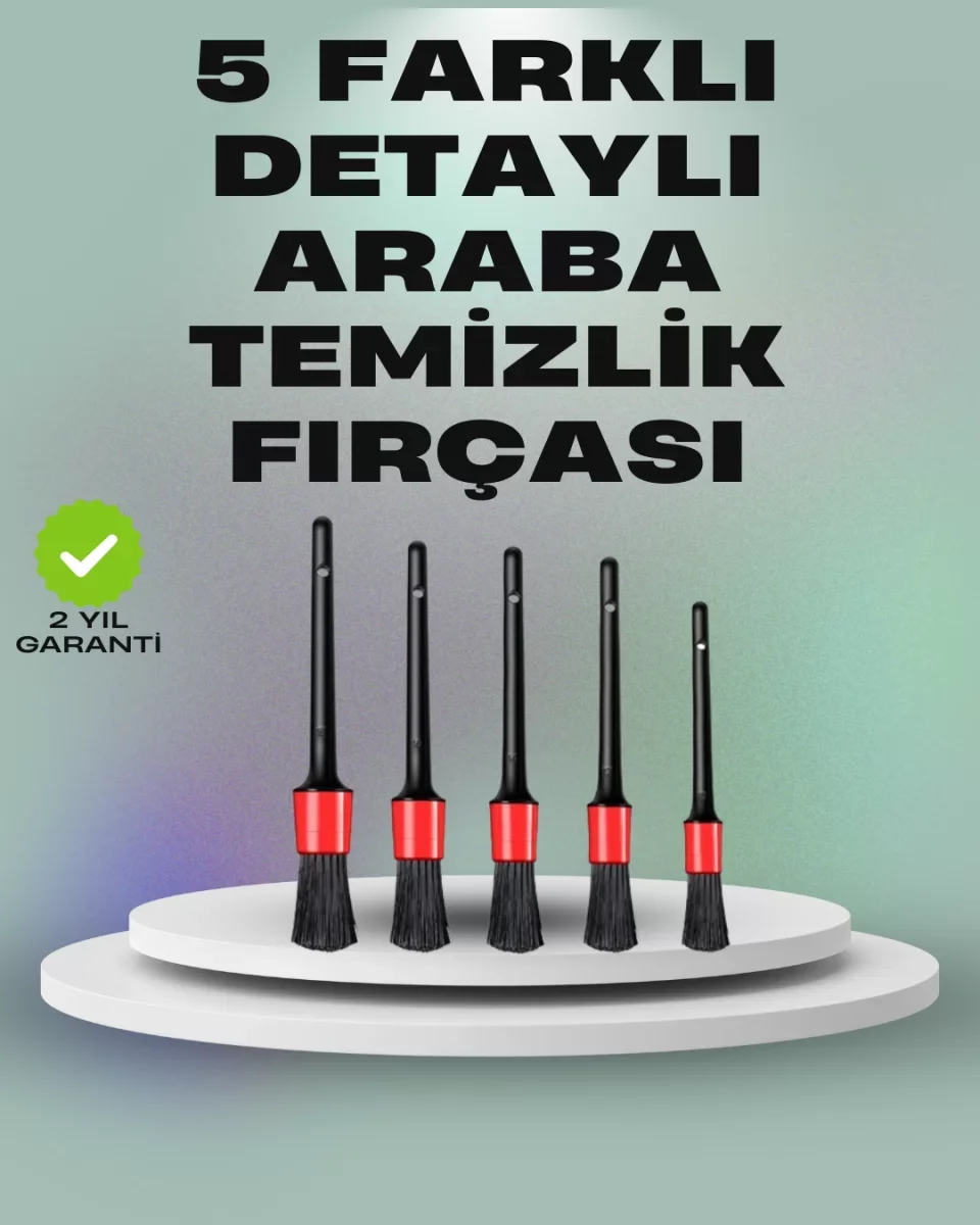 5'li Araç Temizlik Fırça Seti-Detaylı Temizlik İçin Çok Amaçlı Fı