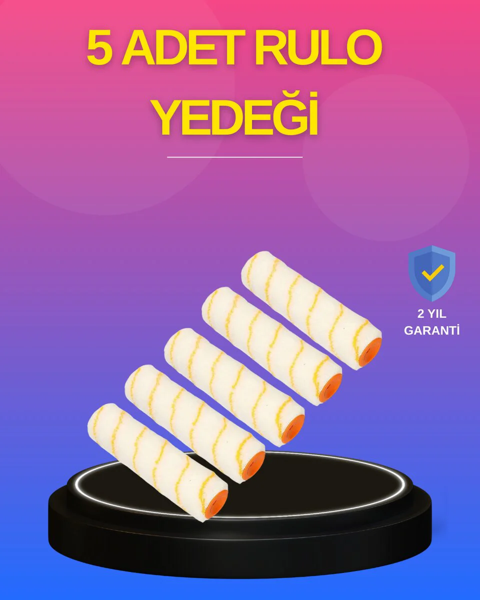 5'li Detay Boya Rulo Takımı - Pürüzsüz Yüzeyler İçin Mükemmel Çözüm