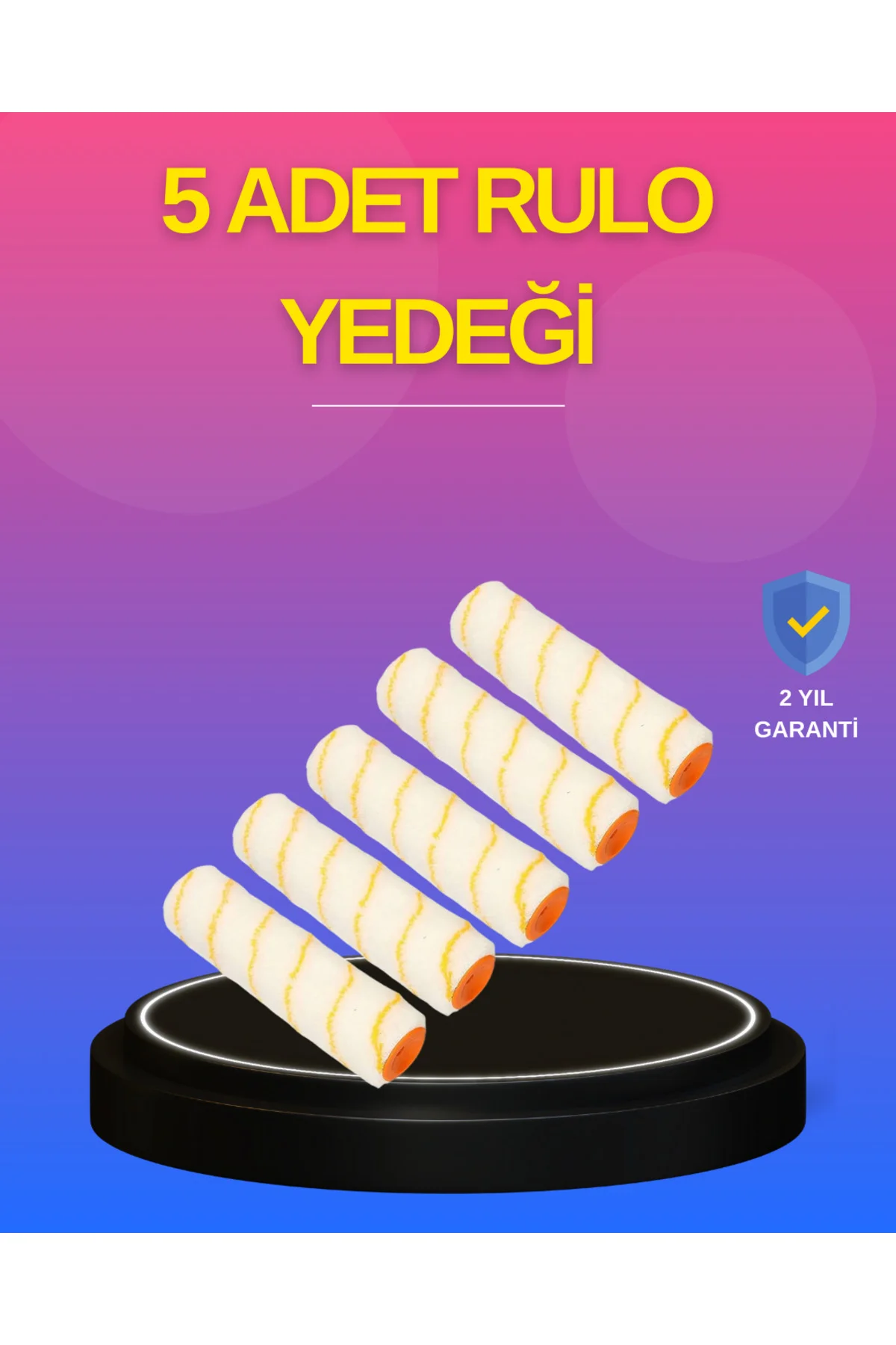 5’li Detay Boya Rulo Takımı Pürüzsüz Yüzey İçin İdeal