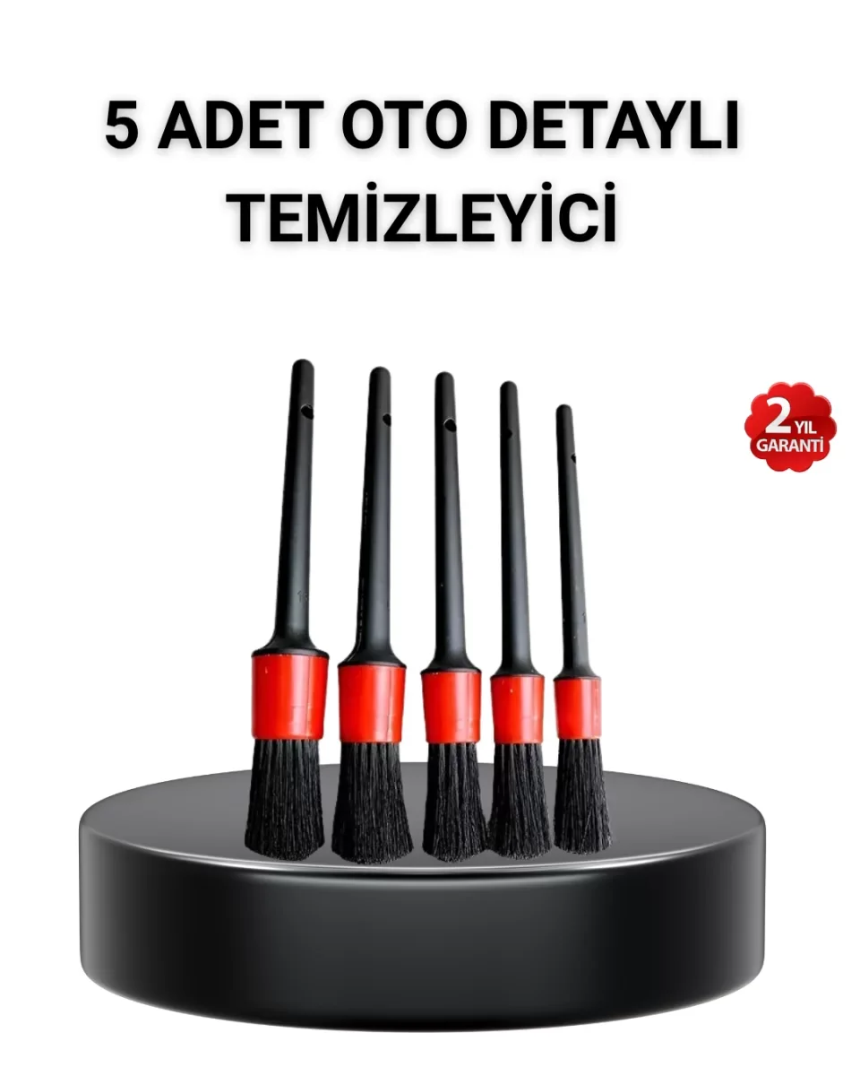 5’li Detay Temizlik Fırçası Seti Araç İç Dış Jant Motor Çok Amaçl