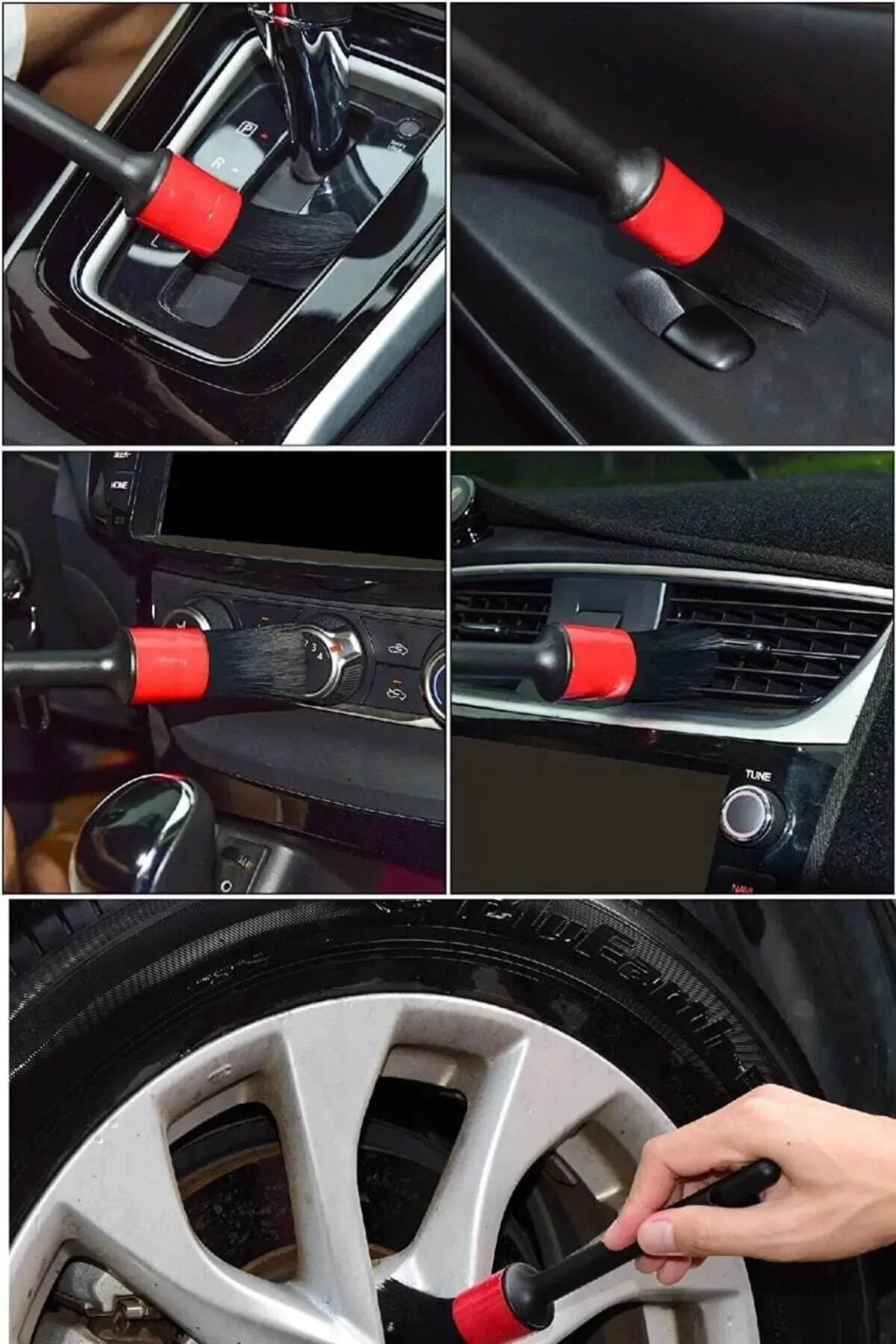 5'li  Detaylandırma Fırça Seti Araba Fırçaları 5 Parça Araba Torp