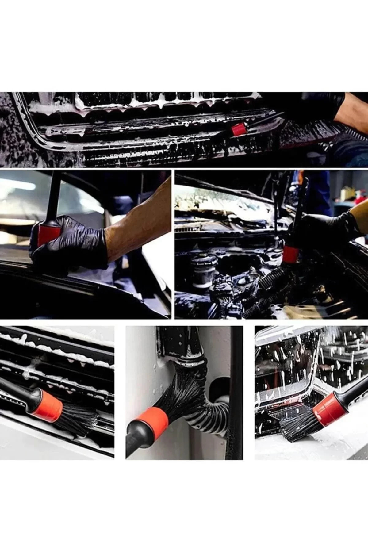 5'li  Detaylandırma Fırça Seti Araba Fırçaları 5 Parça Araba Torp