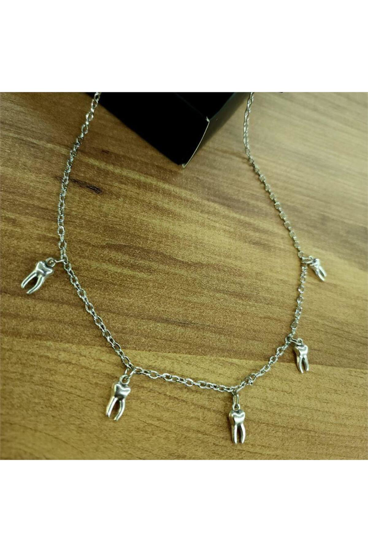 5'li Diş Motifli Kolye