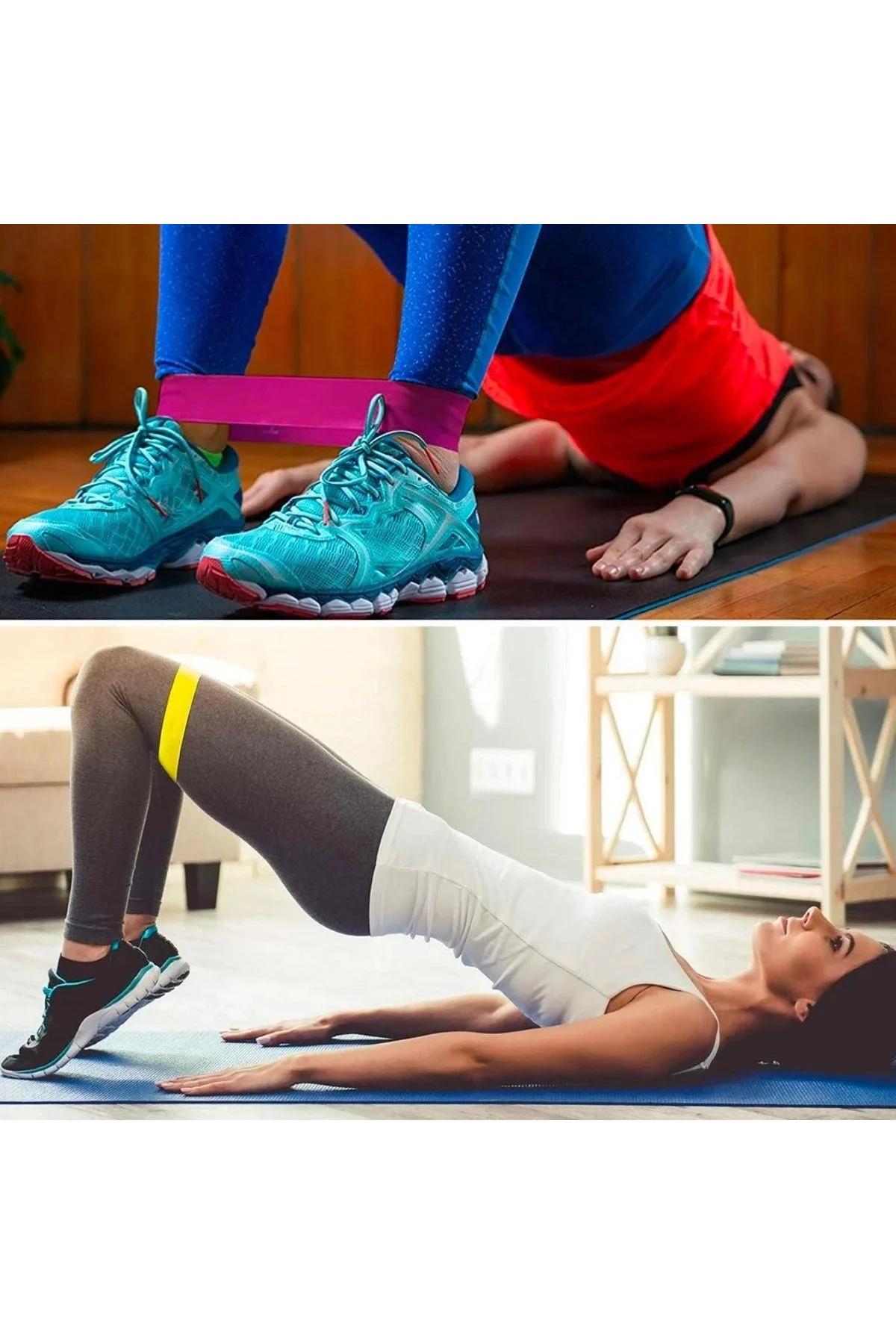 5li Egzersiz Direnç Bant Seti Pilates Crossfit Ekipmanları