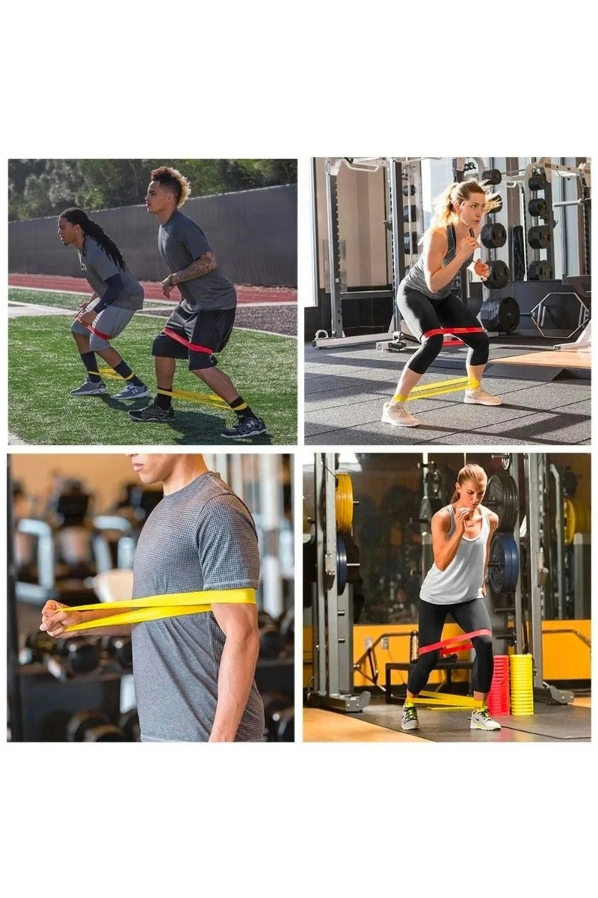 5li Egzersiz Direnç Bant Seti Pilates Crossfit Ekipmanları