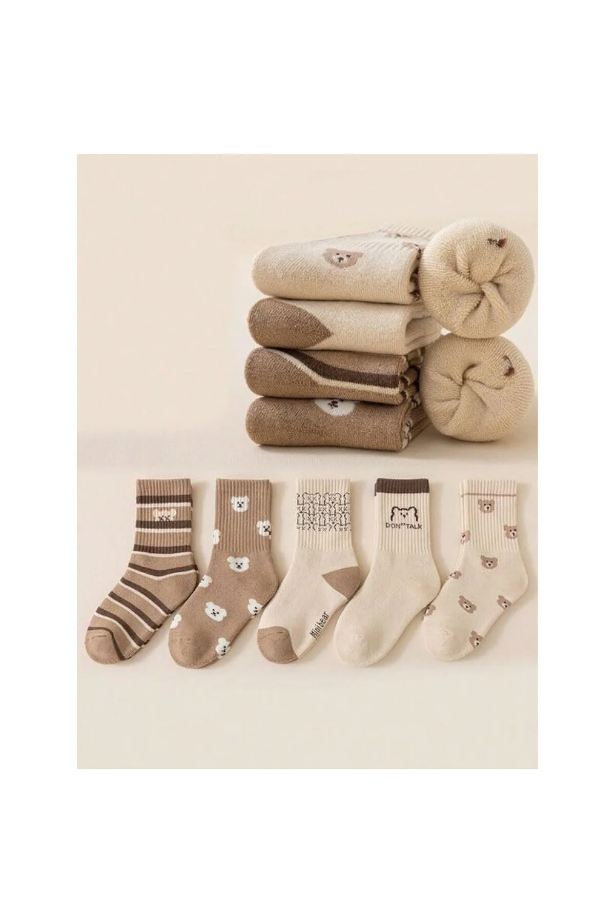 5'li Ekonomik Paket Teddy Bear Ayıcıklı Unisex Tenis Çorap Seti
