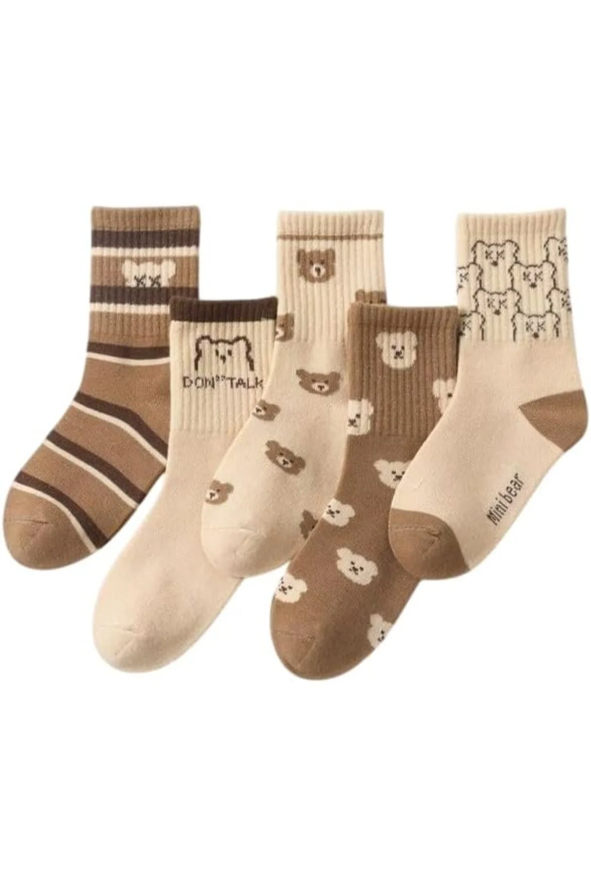 5'li Ekonomik Paket Teddy Bear Ayıcıklı Unisex Tenis Çorap Seti