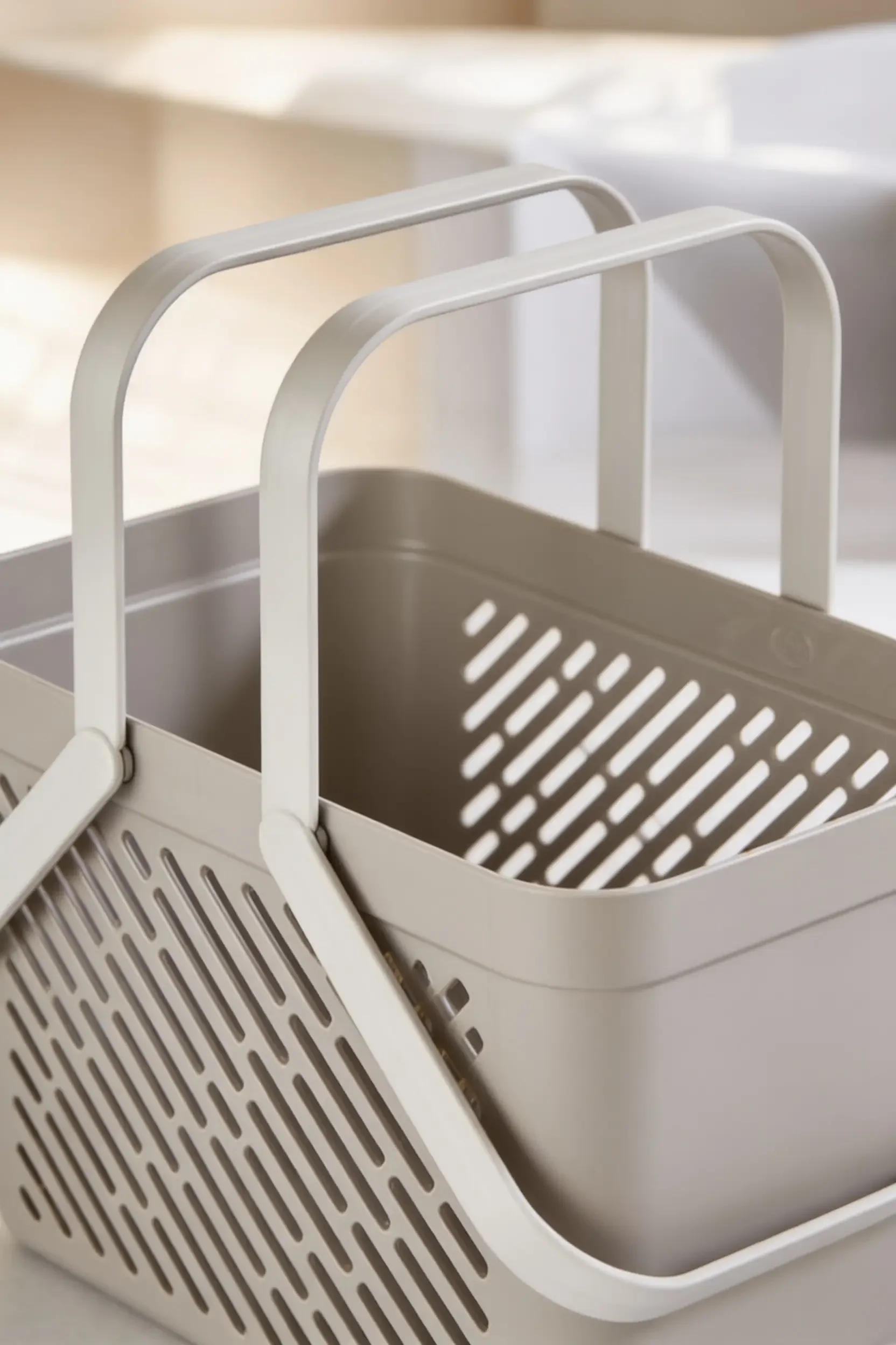 5'li Gri Kulplu Sepet Çok Amaçlı Mutfak Banyo Düzenleyici Organizer Seti