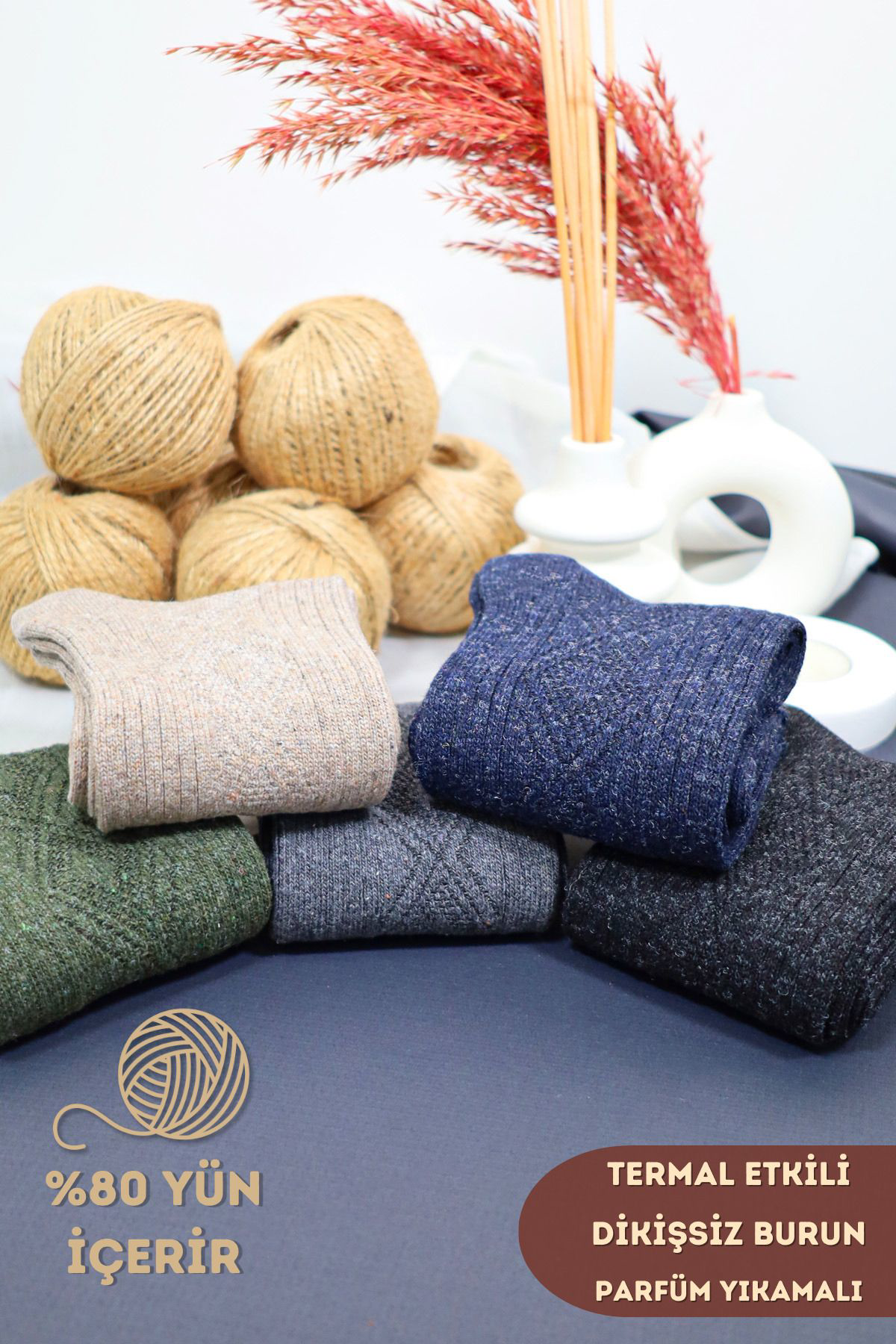 Kral Socks 5'Li Kişlik Yün Lambswool Termal Etkili Dikişsiz Kadin Çorap