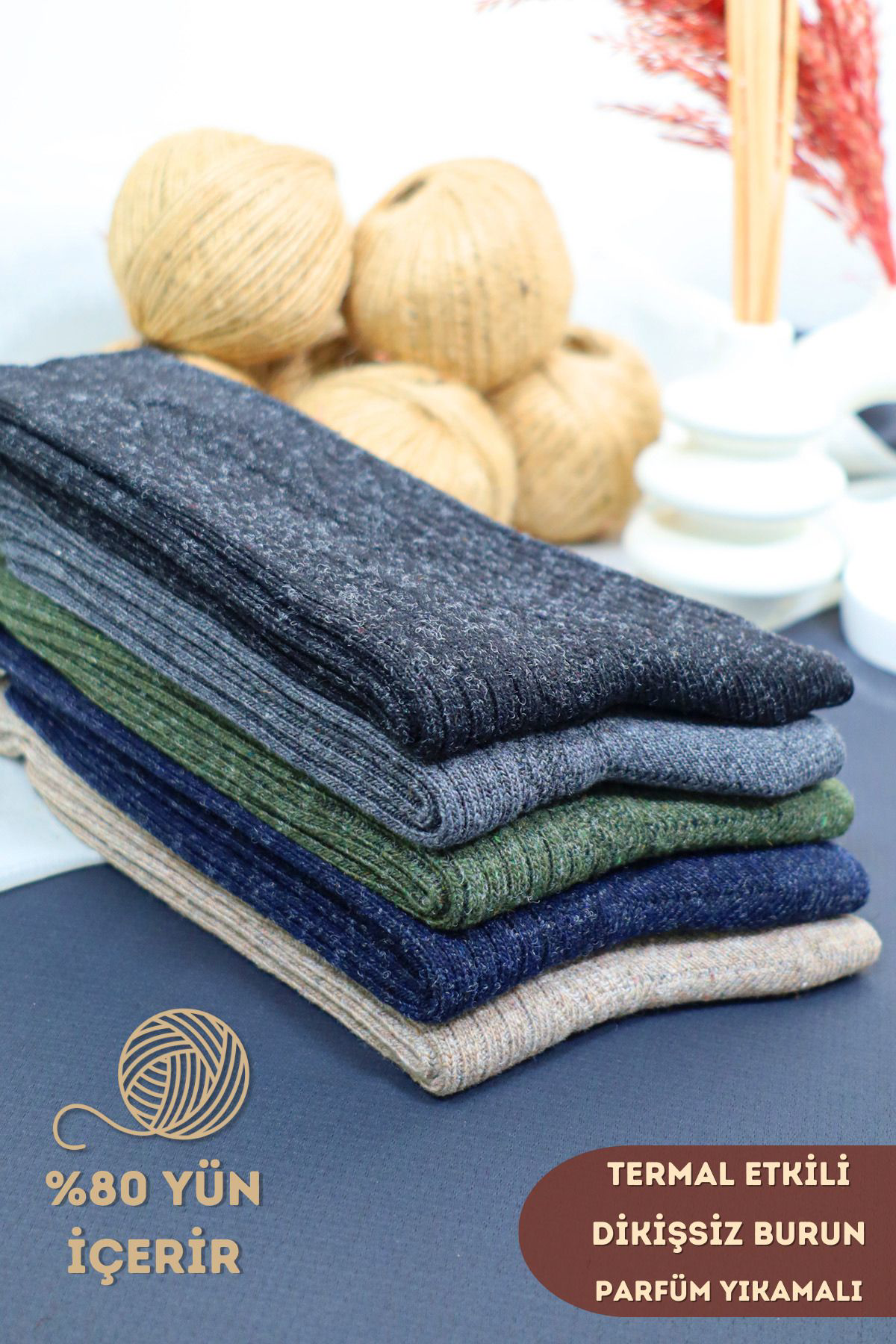 Kral Socks 5'Li Kişlik Yün Lambswool Termal Etkili Dikişsiz Kadin Çorap