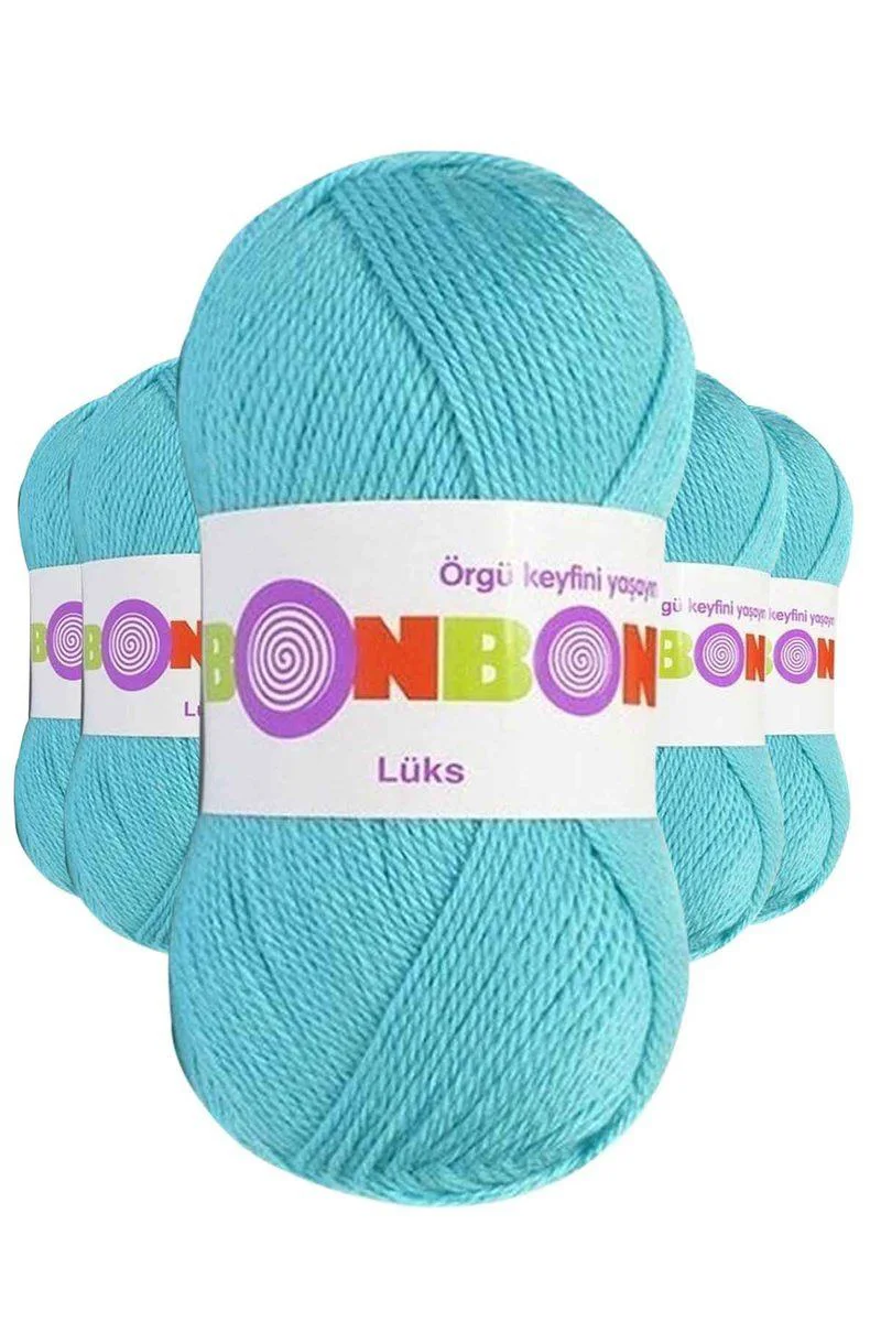 5'li Lüks Patik İpi Yünü Seti - Turkuaz 98238 (Nako Bonbon Lüks ile Uyumlu)