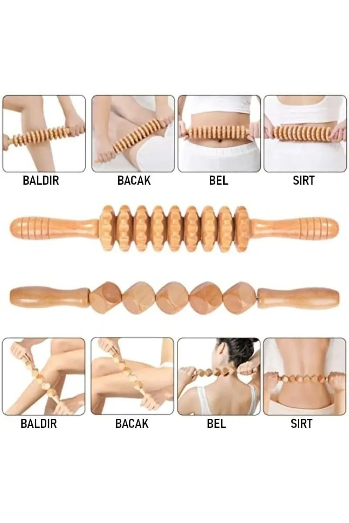 5’li Medikal Ahşap Maderoterapi Masaj Seti Vücut Şekillendirme & 