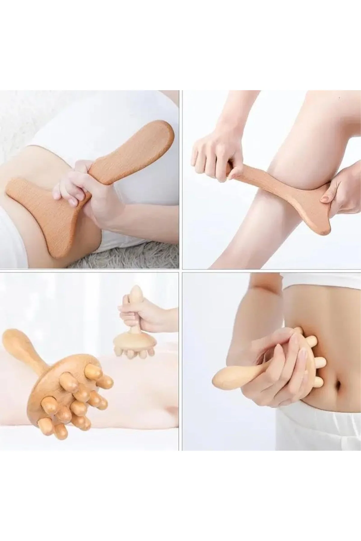 5’li Medikal Ahşap Maderoterapi Masaj Seti Vücut Şekillendirme & 