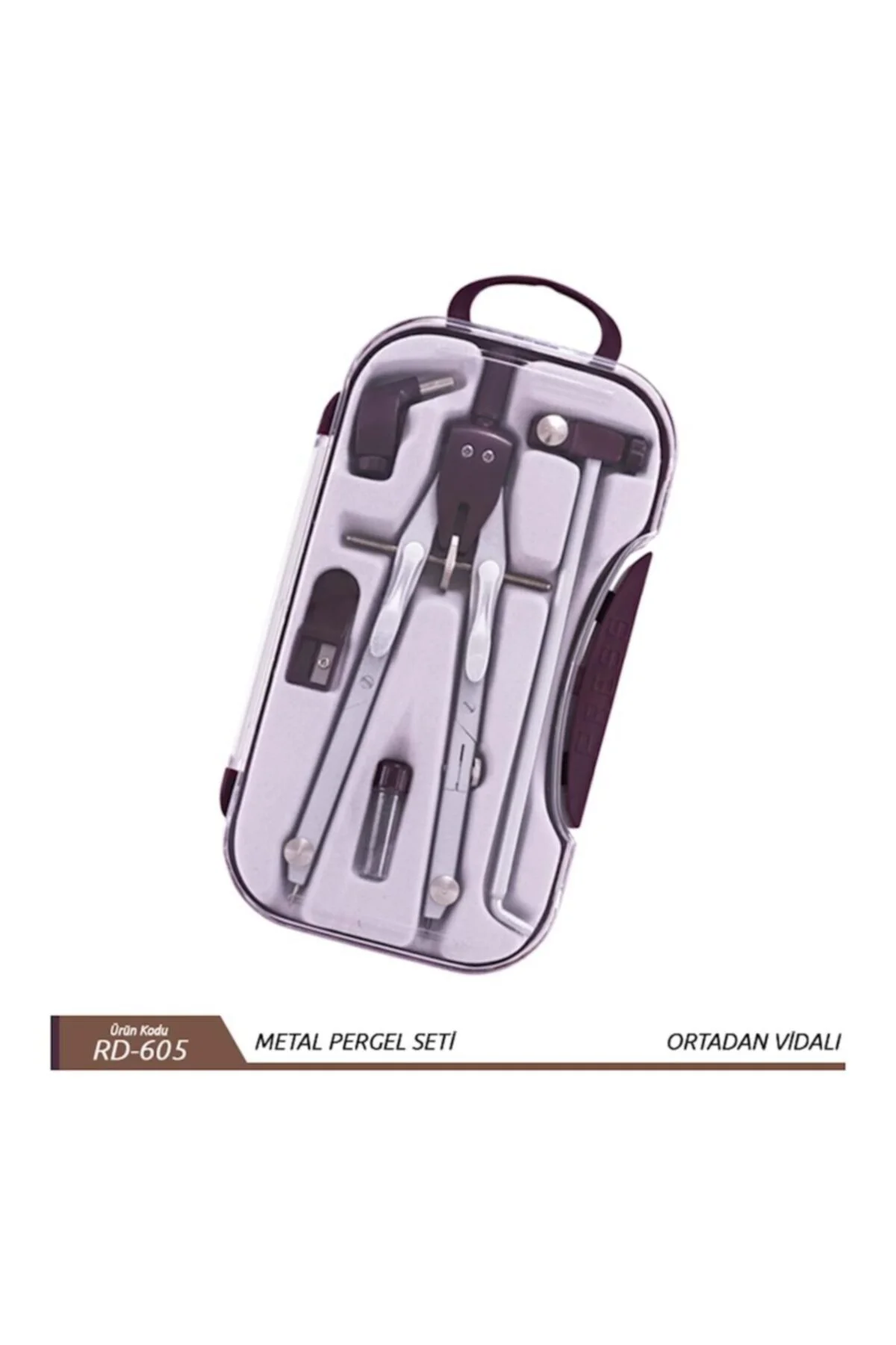 5'li Metal Vidalı Teknik Pergel Seti Rd-605