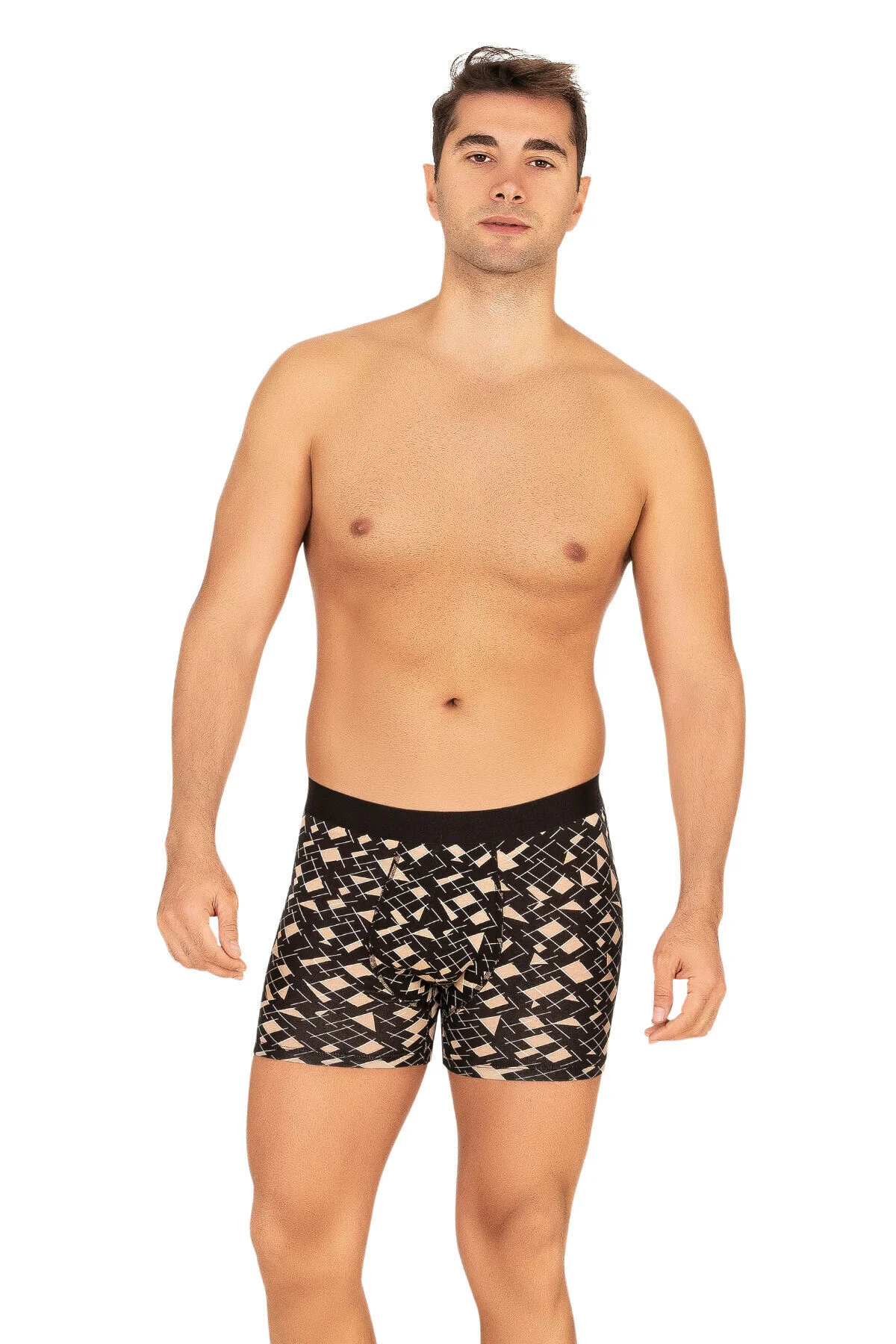 5'li Paket Erkek Pamuklu Karışık Desenli Likralı Penye Boxer