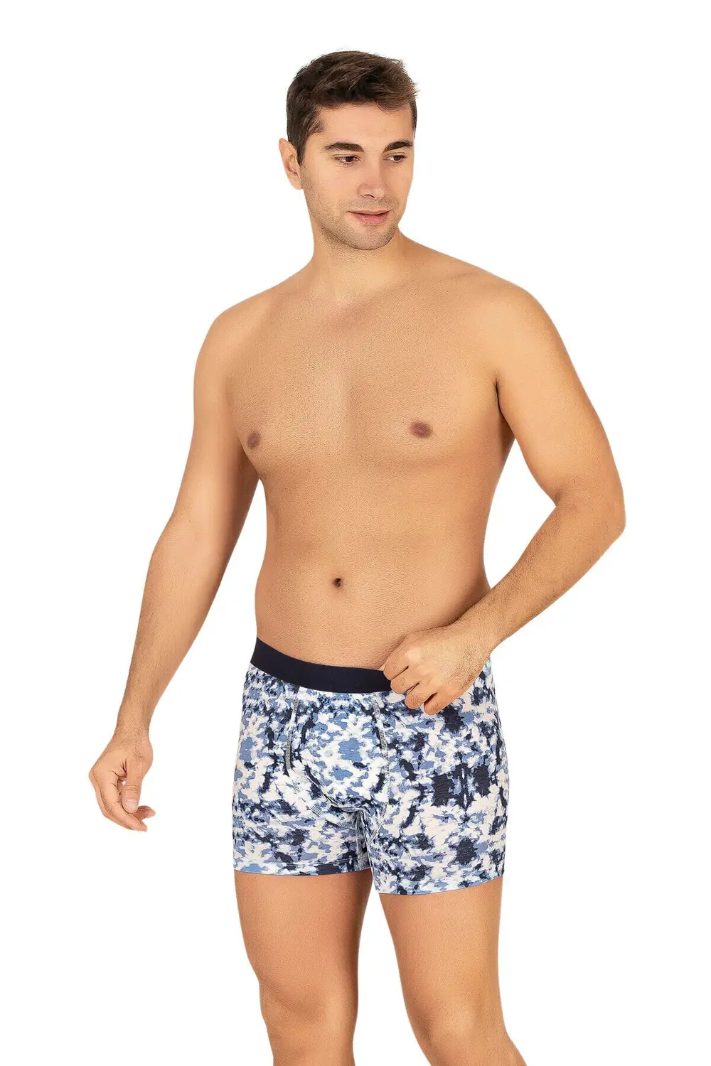5'li Paket Erkek Pamuklu Karışık Desenli Likralı Penye Boxer