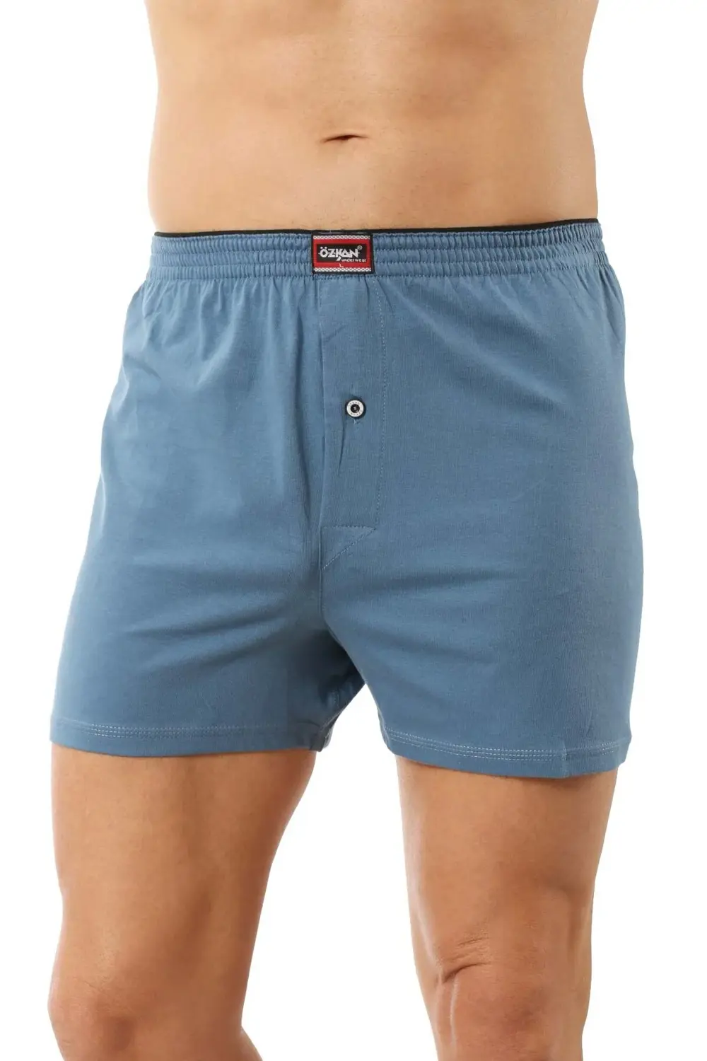 5'li Paket Erkek Şardonlu Pamuklu Düğmeli Penye Boxer