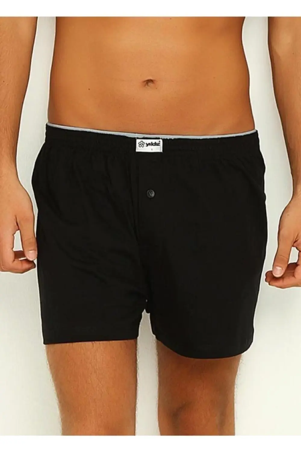 5'li Penye Siyah Pamuk Erkek Boxer 43