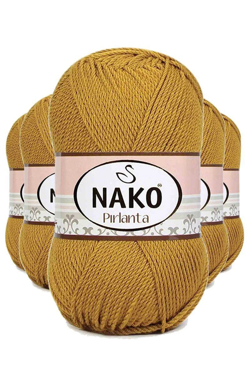 5'li Pırlanta Amigurumi El Örgü İpi Yünü Altın 6706 - Premium Mikro Akrilik