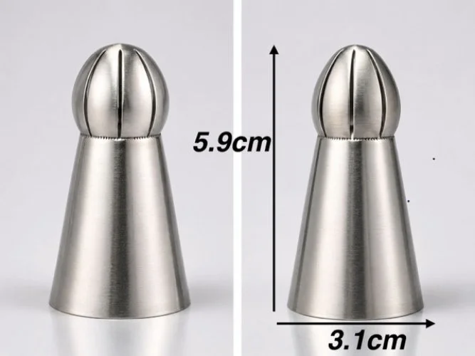 5'li Profesyonel Rus Top Duy Ucu Seti – 5.9 cm Büyük Boy Paslanmaz Çelik a Sıkma ve Fırfır Uçları