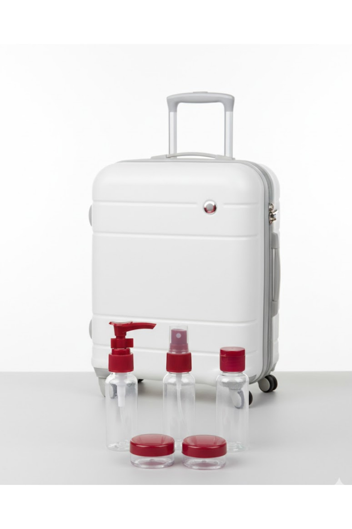 5’li Seyahat Boy Kozmetik Şişe Seti 30 ml Çantalı Organizer - Lis