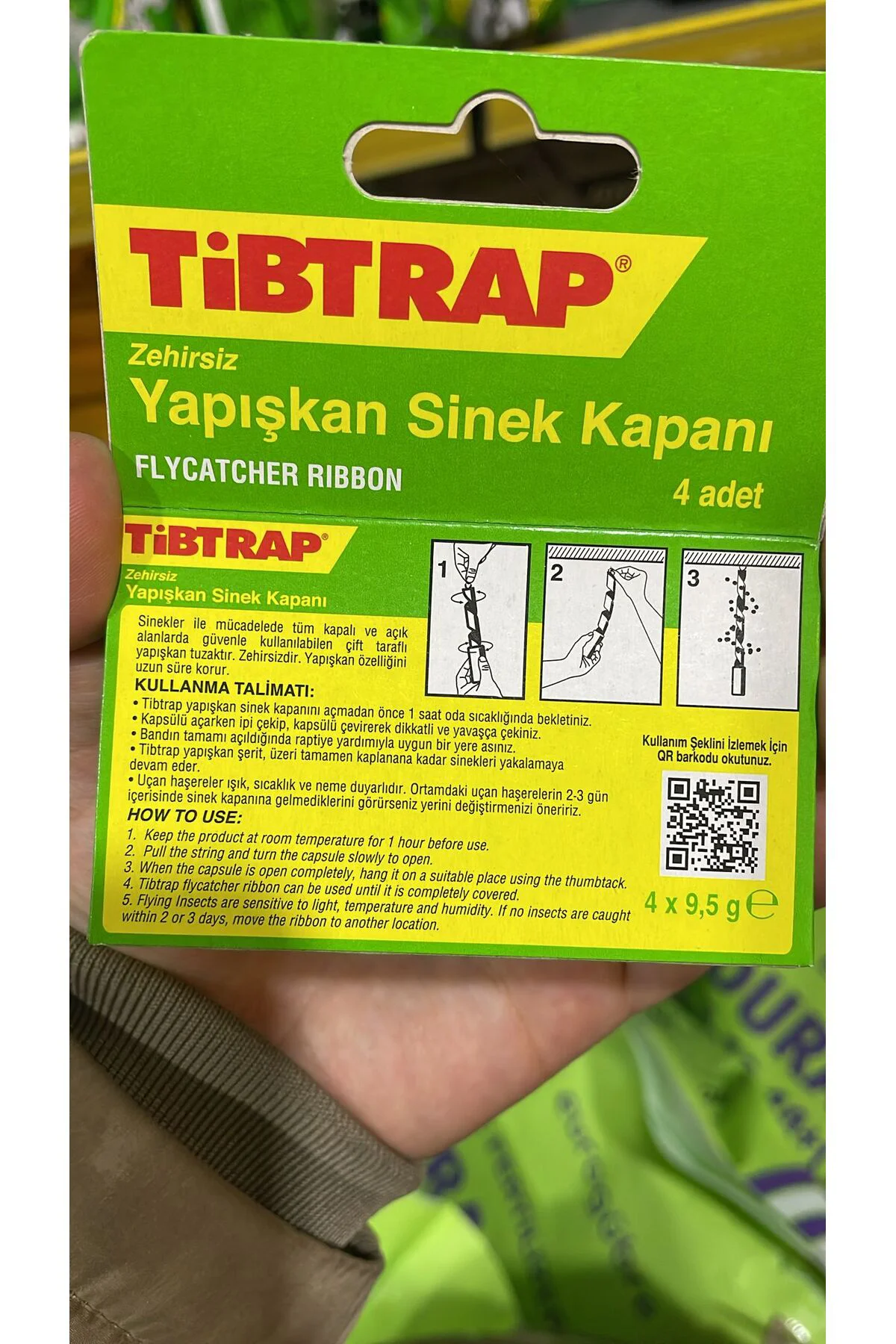 5'Li Tibtrap Yapışkan Sinek Bandı Karasinek Haşere Tuzağı Zehirsi
