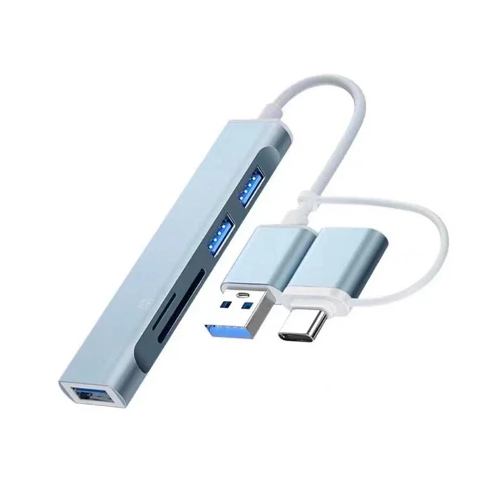 5'li Type-C & USB 3.0 Hub Adaptör - 3xUSB 3.0 SD TF Okuyucu