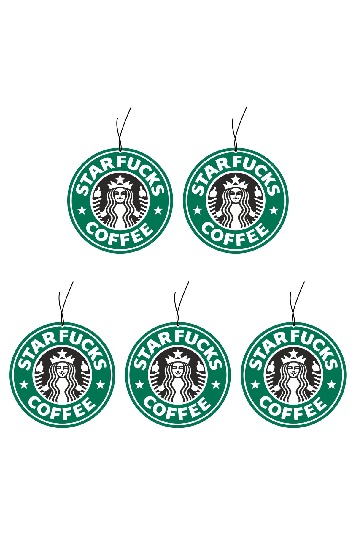 5lü Starfucks Coffe Tasarımlı Dekoratif Araba Oto Kokusu Ve Akses