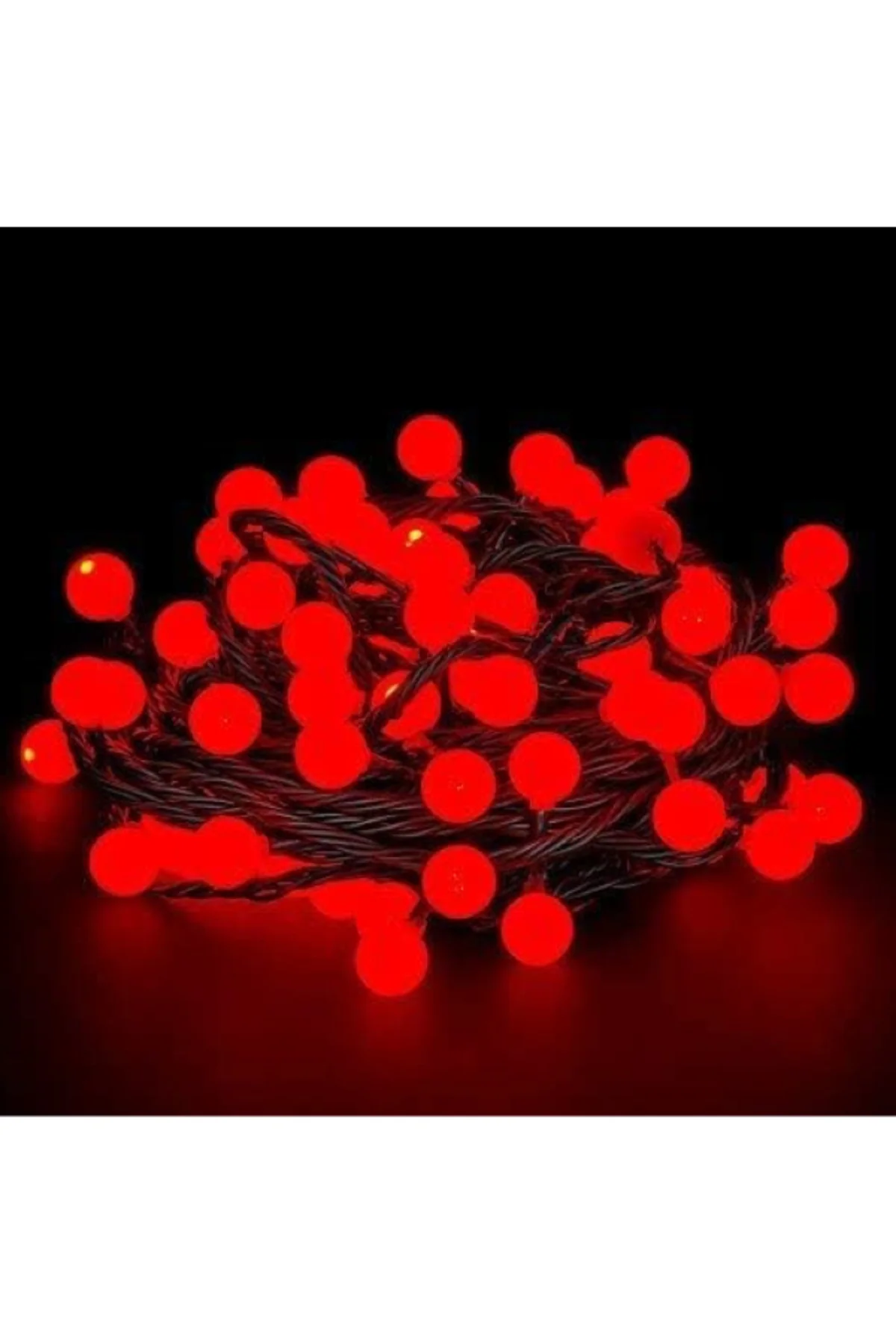 5m 28 Led Kırmızı Işık Siyah Kablo Fişli