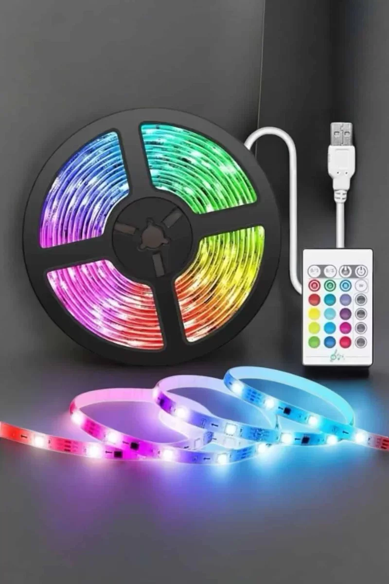5M RGB Kumandalı Şerit LED Işık - Her Ortama Uygun, Enerji Tasarruflu Aydınlatma Sistemi