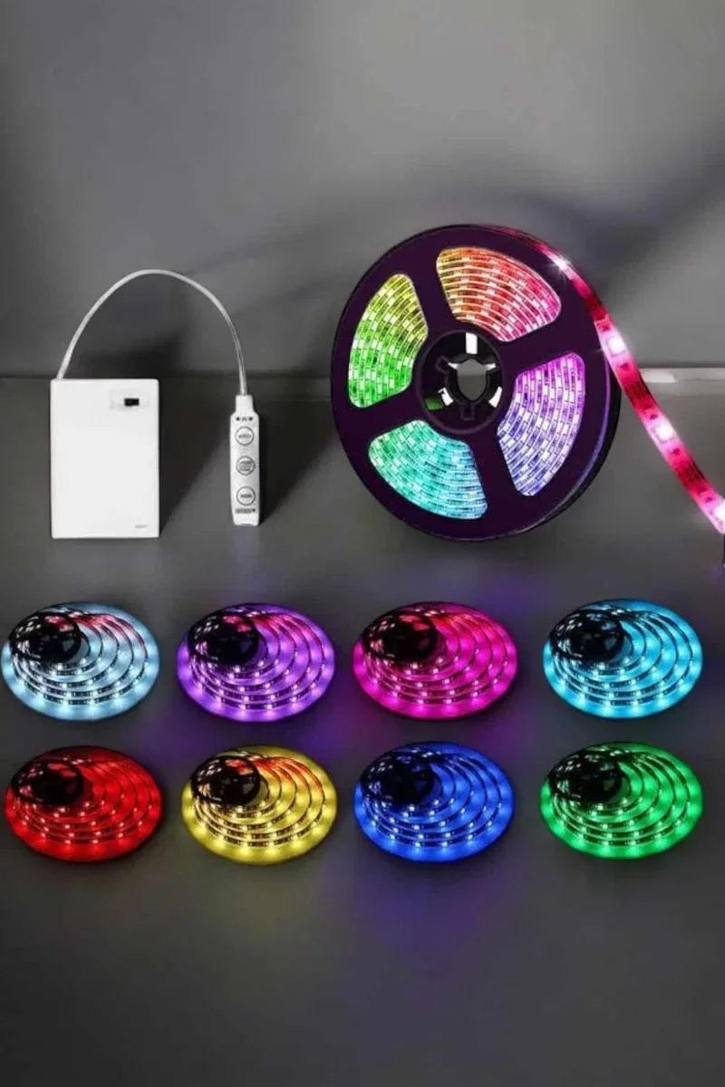 5M RGB Kumandalı Şerit LED Işık - Her Ortama Uygun, Enerji Tasarruflu Aydınlatma Sistemi