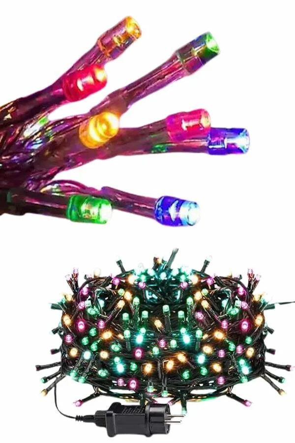 5M RGB Ledli Fişli Dekor Lambası - 50 Ampullü Yılbaşı Ağacı Işığı ve 8 Modu