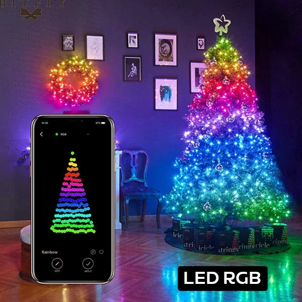 5MT 50 LED RGB Bluetooth USB Lamba - Telefon Kontrolü, 16M Renk, Dinamik Modlar