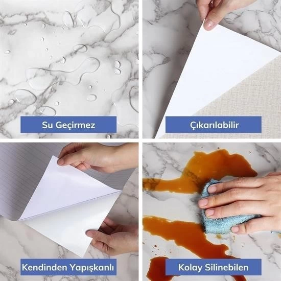 5mt X 60 Cm Mermer Desenli Masa Tezgah Mutfak Su Geçirmez Yapışka 5mt X 60 Cm Mermer Desenli Masa Tezgah Mutfak Su Geçirmez Yapışka