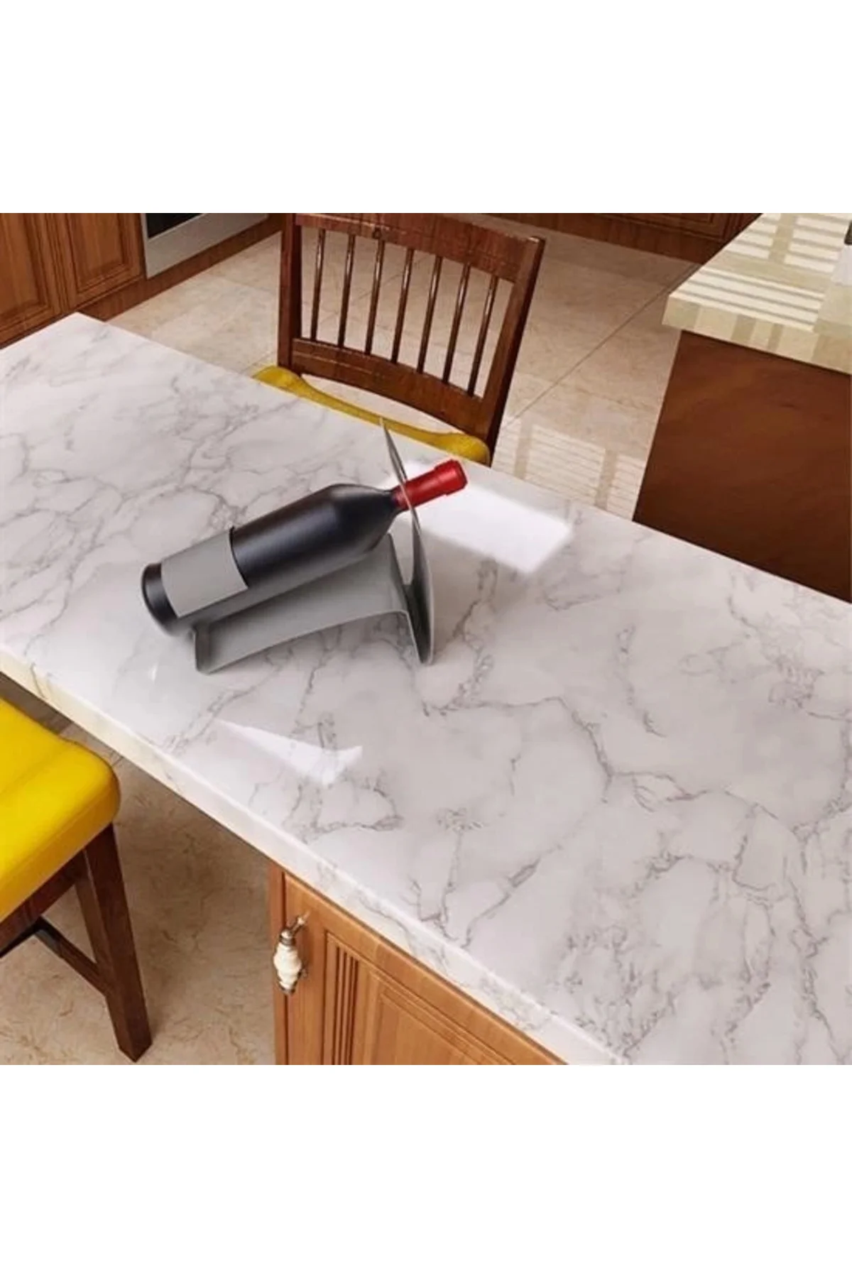 5mt X 60 Cm Mermer Desenli Masa Tezgah Mutfak Su Geçirmez Yapışka