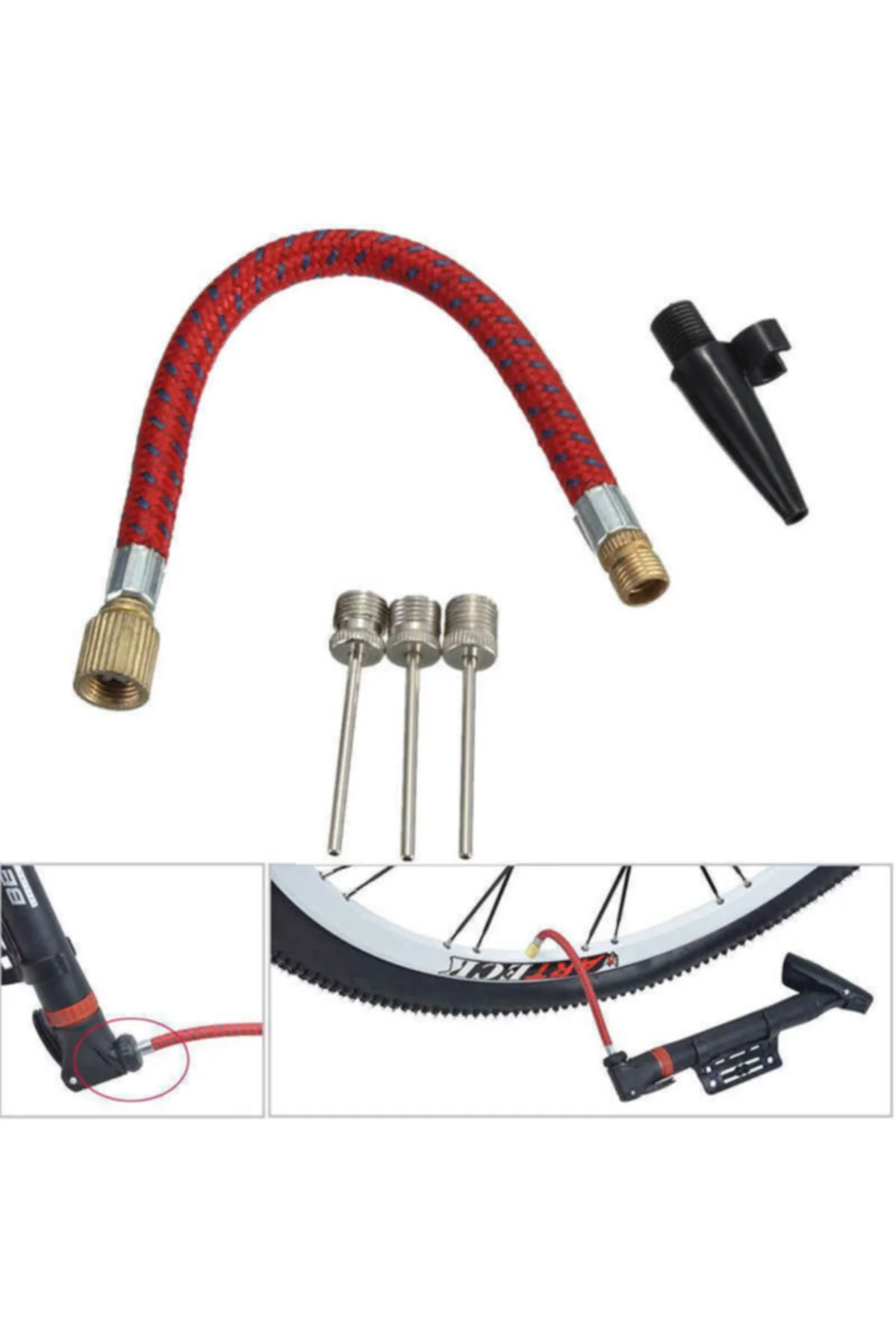 5parça Hava Pompa Iğne Seti Bisiklet Tekerlek Top Deniz Yatağı Ko